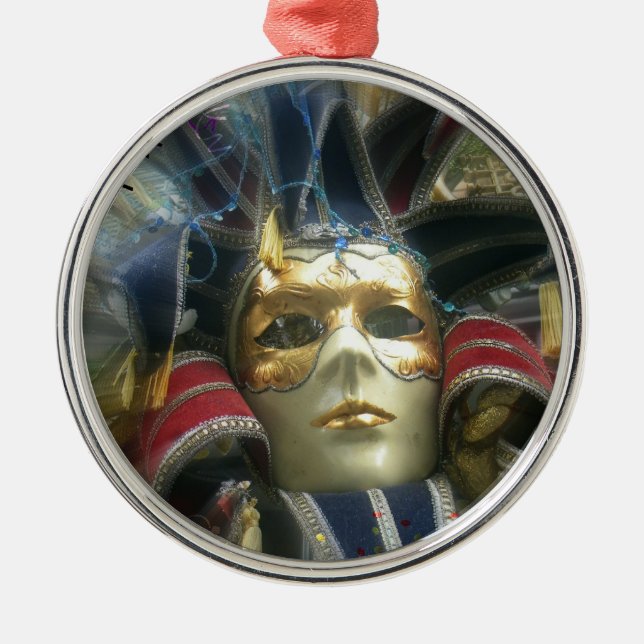 Ornamento De Metal Mascarada de cores (Frente)
