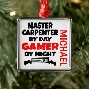 Ornamento De Metal Master Carpenter ama jogar Videos games