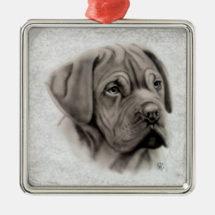 Ornamento De Metal Mastiff francês