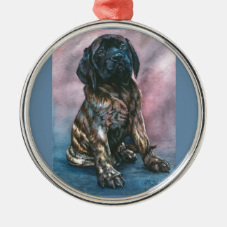 Ornamento De Metal Mastiff rajado do bebê