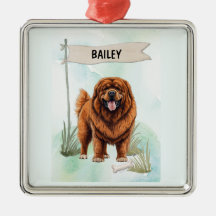 Mastim Tibetano Aquarela Cachorro Personalizado