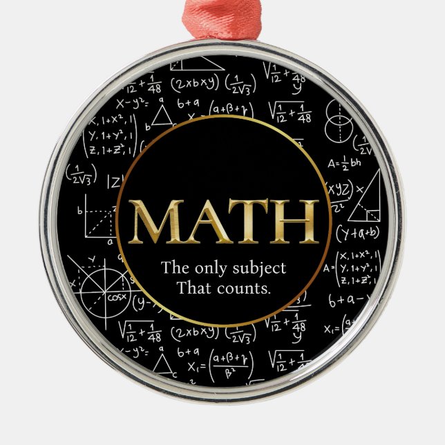 Ornamento De Metal Math Teacher Awesome Gold Teacher Appreciation Day (Frente)