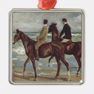 Ornamento De Metal Max Liebermann: Dois Cavaleiros na Arte da Praia