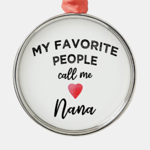 Ornamento De Metal Me Chame de NANA Camiseta Clássica de Avó Vó
