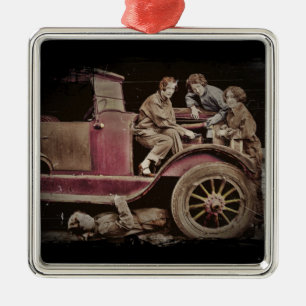 Ornamento De Metal Mecânica Automática de Rapariga de 1920