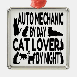 Ornamento De Metal Mecânico Automático do Gato Lover