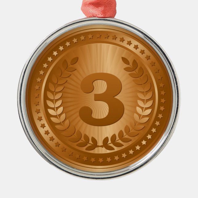 Ornamento De Metal Medalha de bronze 3º lugar vencedor (Frente)