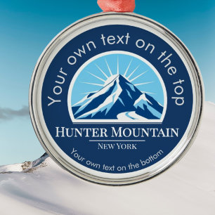 Ornamento De Metal Medalha de esqui de Hunter Mountain New York Ornam