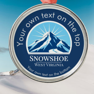 Ornamento De Metal Medalha Snowshoe West Virginia