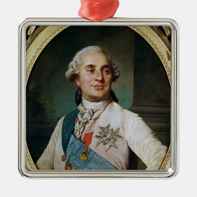 Ornamento De Metal Medalhão do retrato de Louis XVI 1775 (Frente)