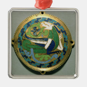 Ornamento De Metal Medalhão que descreve um dragão, francês, de