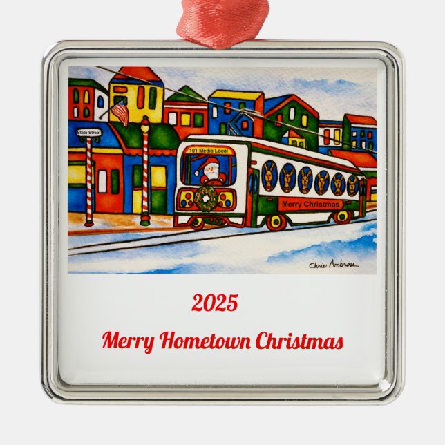 Ornamento De Metal Media, Pennsylvania 2025 Christmas Ornament (Frente)