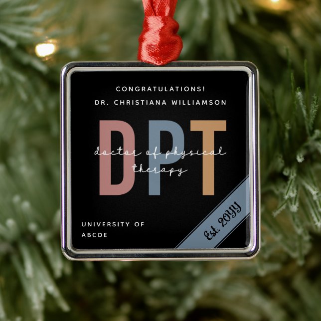 Ornamento De Metal Médico Personalizado de DPT em Terapia Física (Árvore)