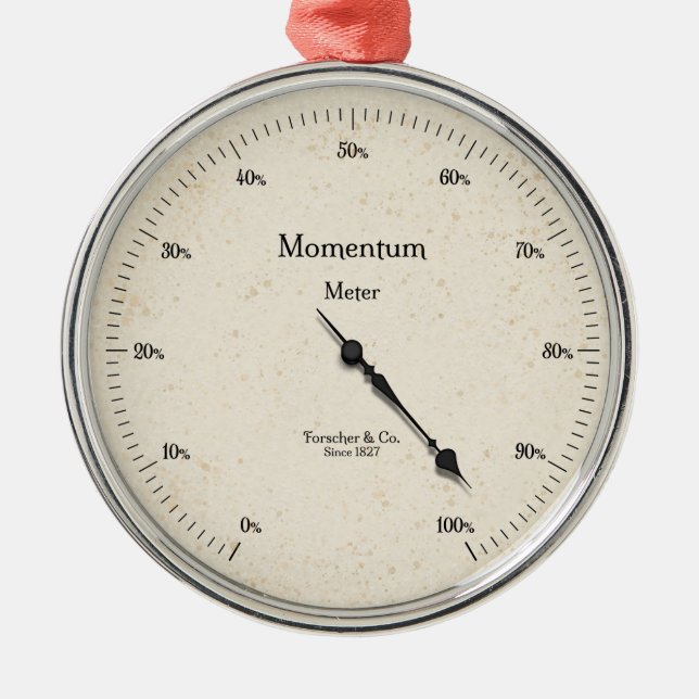 Ornamento De Metal Medidor de Momentum Motivacional Gage Steampunk (Frente)