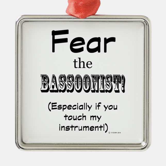 Ornamento De Metal Medo do Bassonista (Frente)