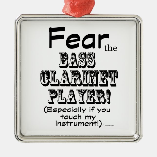 Ornamento De Metal Medo Do Jogador Clarinet Da Bass (Frente)