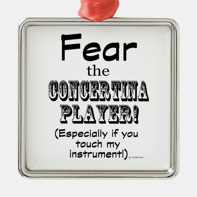 Ornamento De Metal Medo Do Jogador Da Concertina (Frente)