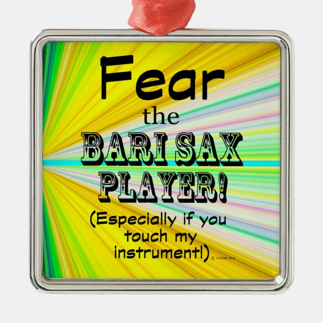 Ornamento De Metal Medo Do Jogador De Bari Sax (Frente)