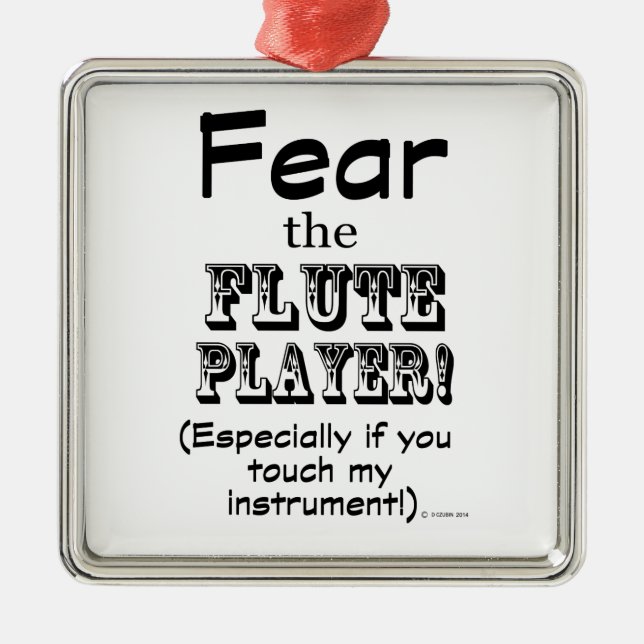 Ornamento De Metal Medo Do Jogador De Flauta (Frente)