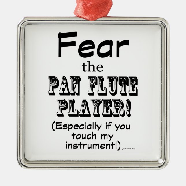 Ornamento De Metal Medo Do Jogador De Flauta Pan (Frente)