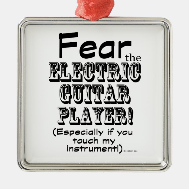 Ornamento De Metal Medo Do Jogador De Violão Elétrico (Frente)