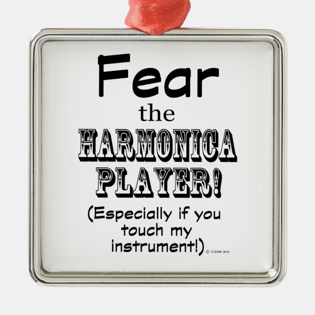 Ornamento De Metal Medo Do Jogador Harmonica (Frente)