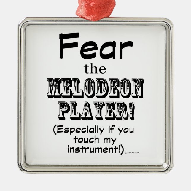 Ornamento De Metal Medo do Melodeon Player (Frente)