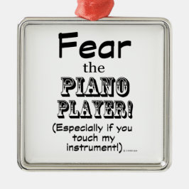 Ornamento De Metal Medo do Piano Player