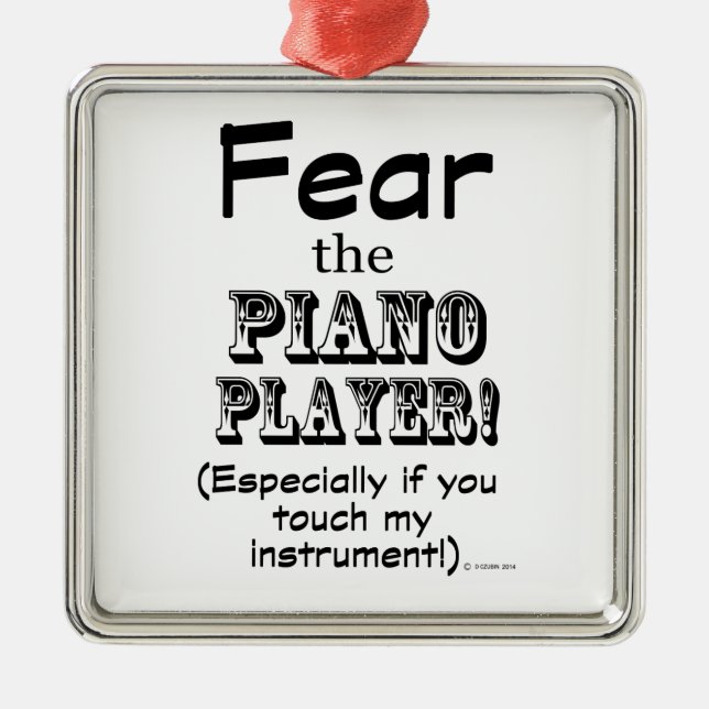 Ornamento De Metal Medo do Piano Player (Frente)