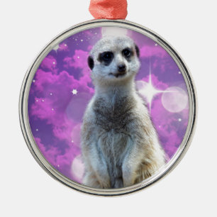 Ornamento De Metal Meerkat Com Sparkle,