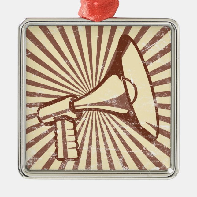 Ornamento De Metal Megafone (Frente)