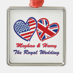 Ornamento De Metal Meghan e Harry O Casamento Real