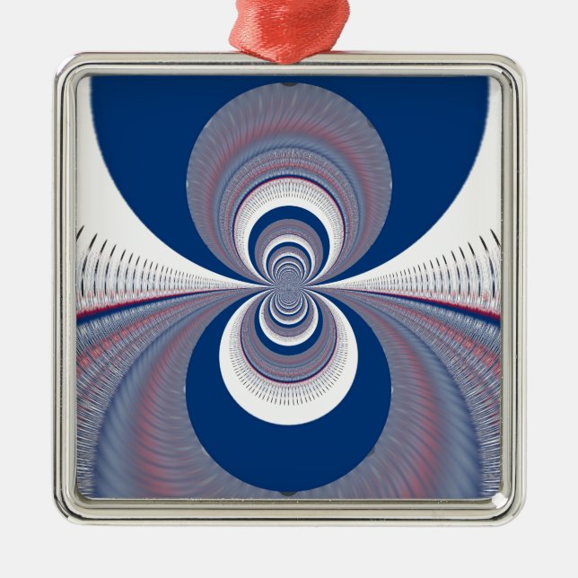 Ornamento De Metal Meio Azul (Frente)