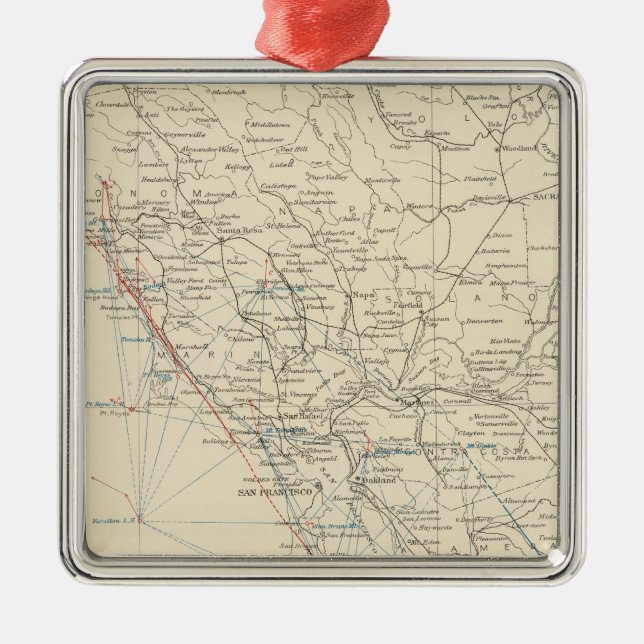 Ornamento De Metal Meio Califórnia da escala de costa (Frente)