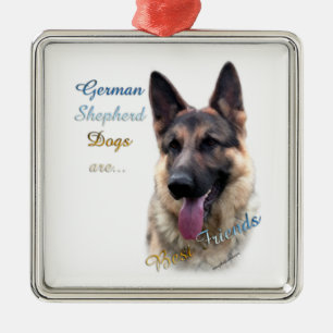 Ornamento De Metal Melhor Amigo do Cachorro do german shepherd