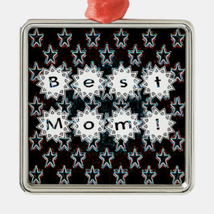 Ornamento De Metal Melhor Mãe Estrelas em Neon Ornament