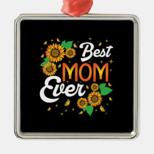 Ornamento De Metal Melhor Mãe Girassol Nunca
