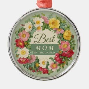 Ornamento De Metal Melhor mãe, linda rosa, ruath Redouté