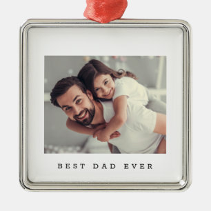 Ornamento De Metal Melhor Pai de Todos Foto Simples em Ambos os Lados