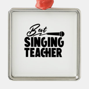 Ornamento De Metal Melhor Professora Cantando