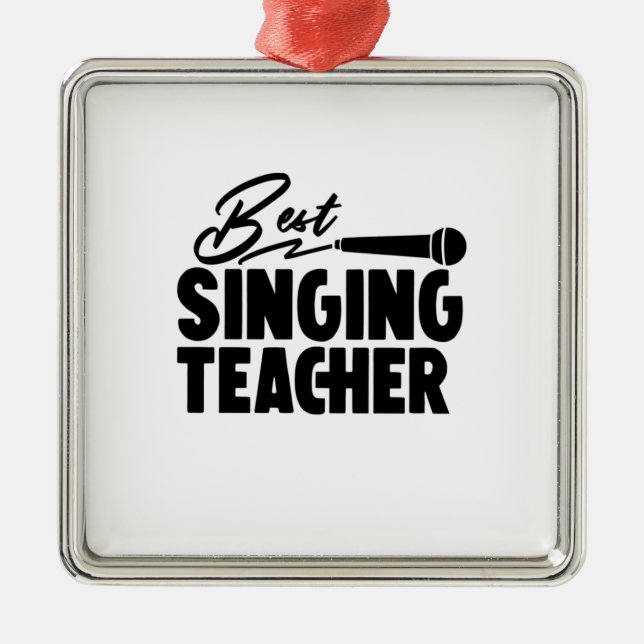 Ornamento De Metal Melhor Professora Cantando (Frente)