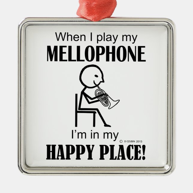Ornamento De Metal Mellophone Happy Place (Frente)
