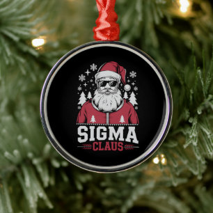 Ornamento De Metal Meme do Sigma Papai Noel Legal Natal Rizz Rizzler