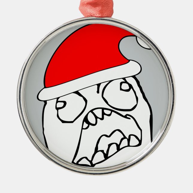 Ornamento De Metal Meme irritado do xmas de FFFUUU (Frente)