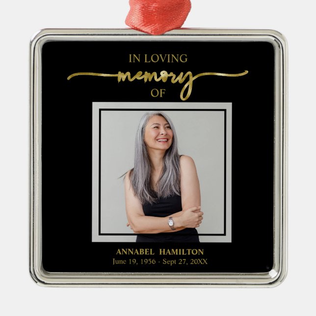 Ornamento De Metal Memorial da Fotografia Caligrafia (Frente)