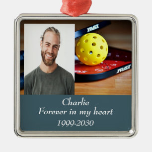 Ornamento De Metal Memorial de Fotografias Personalizadas para sempre