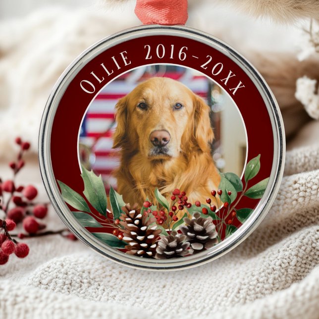 Ornamento De Metal Memorial de Natal de Pet  (Pet Christmas Memorial Metal Ornament)
