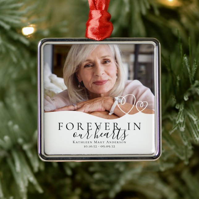 Ornamento De Metal Memorial para sempre em nossos corações (Árvore)