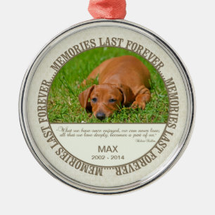 Ornamento De Metal Memorial - Perda de Cão - Foto/Nome Personalizado