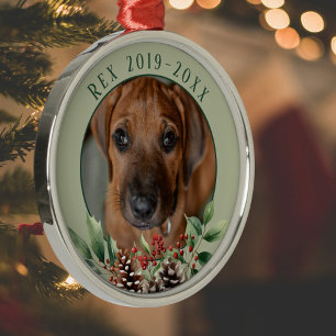 Ornamento De Metal Memorial Pet de Natal